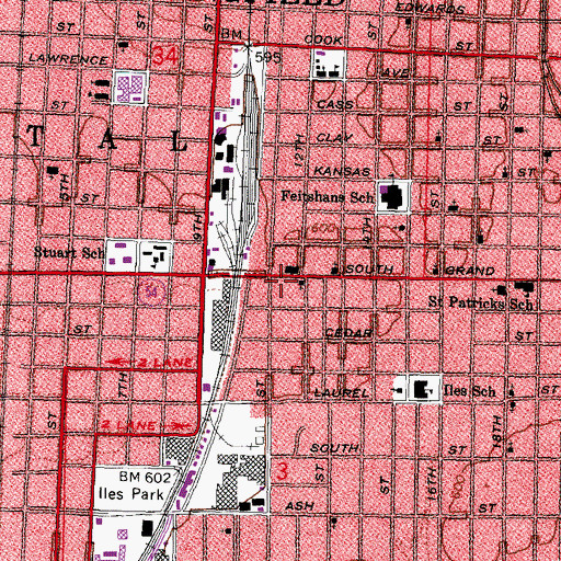 Topographic Map of Southtown Theatre (historical), IL