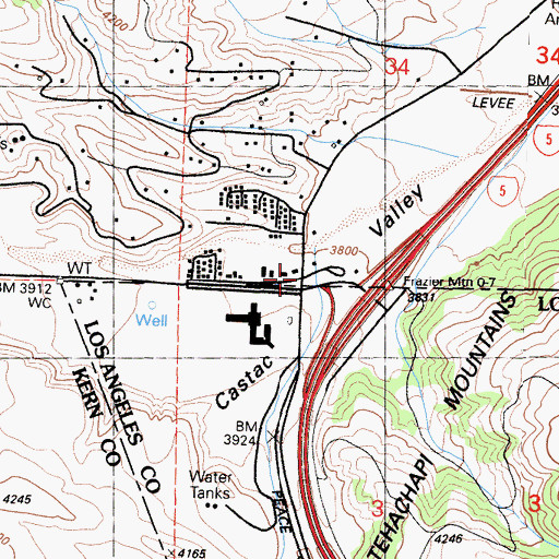 Topographic Map of Cuddy Canyon, CA