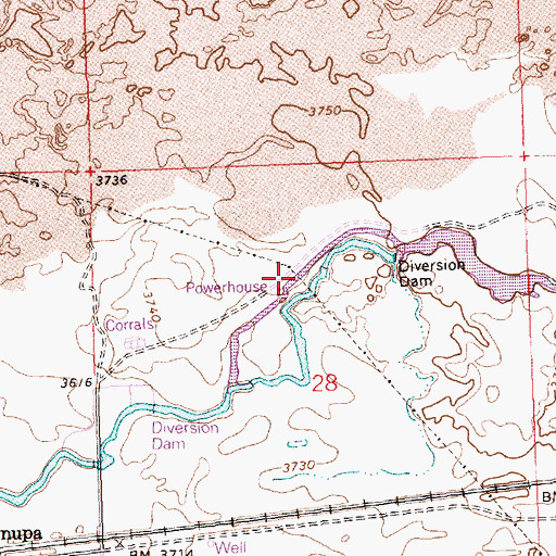 Topographic Map of Arkoosh Hydro, ID