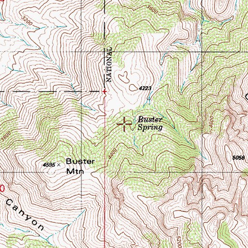 Topographic Map of Buster Spring, AZ