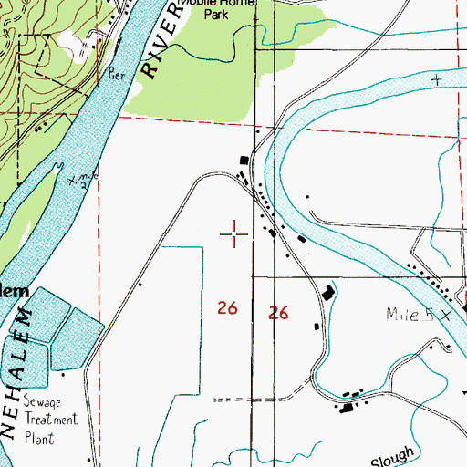 Topographic Map of River End Dairy, OR