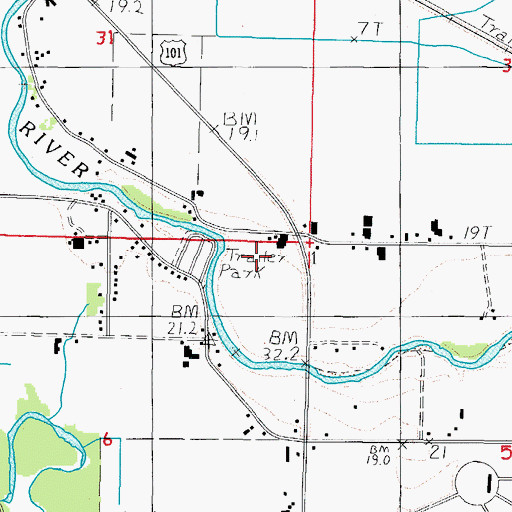 Topographic Map of Premium Farms, OR