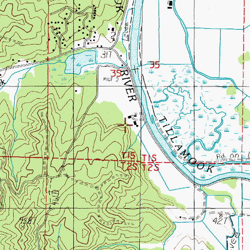 Topographic Map of B B Dairy, OR
