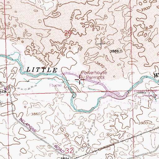Topographic Map of Notch Butte Hydro, ID