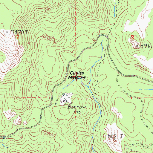 Topographic Map of Curliss Meadows Guard Station, CA