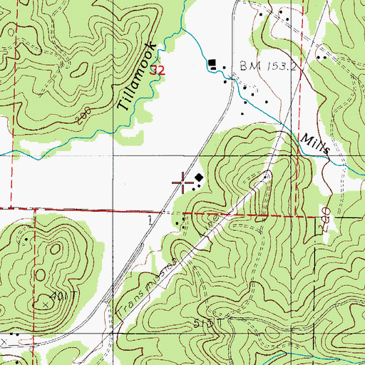 Topographic Map of Ti - Sue Dairy, OR