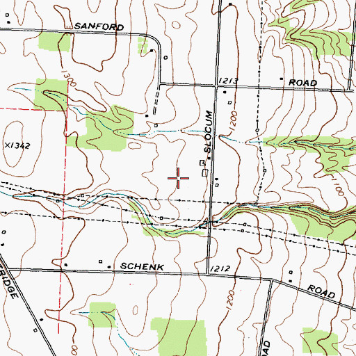 Topographic Map of Fitch Farms, NY