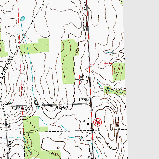 Topographic Map of True Farms, NY