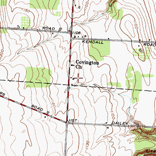 Topographic Map of Bell Farms, NY