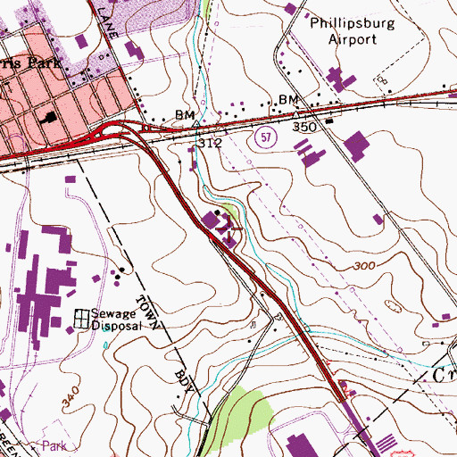 Topographic Map of Phoenix Commercial Park, NJ
