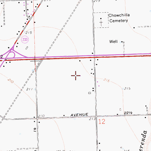 Topographic Map of Bench G Ranch, CA