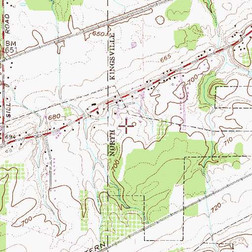 Topographic Map of Meadowlake Farm, OH