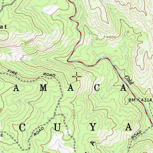 Topographic Map of Cuyamaca, CA