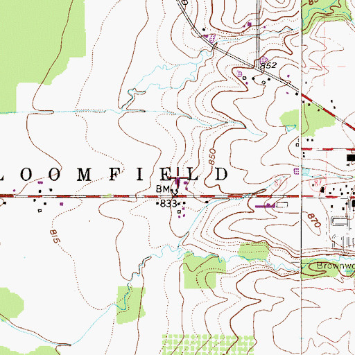Topographic Map of Viney Hill Farms, OH