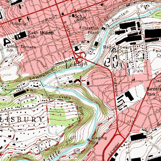 Topographic Map of Regency Towers, PA
