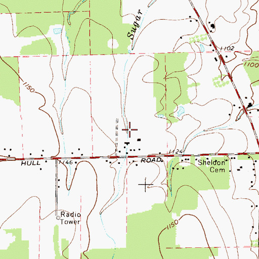 Topographic Map of Schwartz Farms, OH