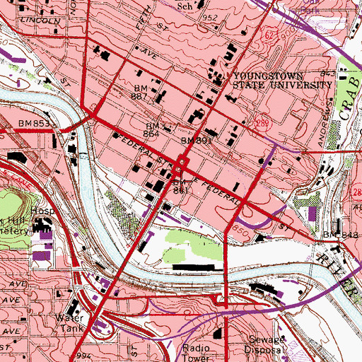 Topographic Map of International Tower, OH