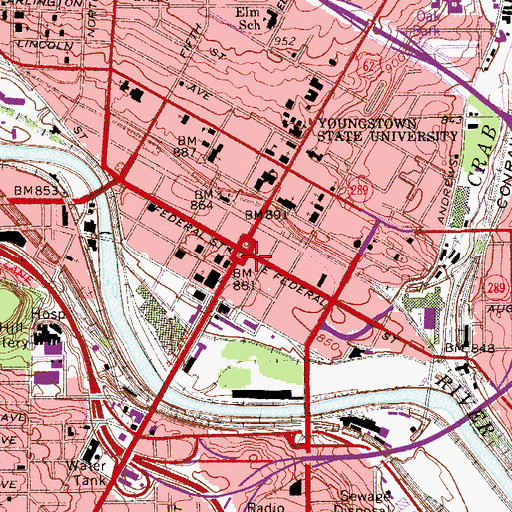 Topographic Map of Realty Building, OH