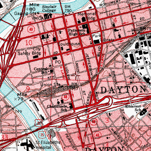 Topographic Map of Fidelity Building, OH