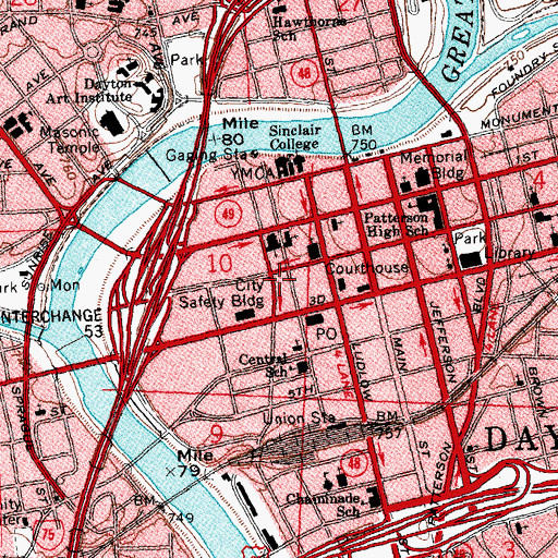 Topographic Map of First Federal Plaza, OH