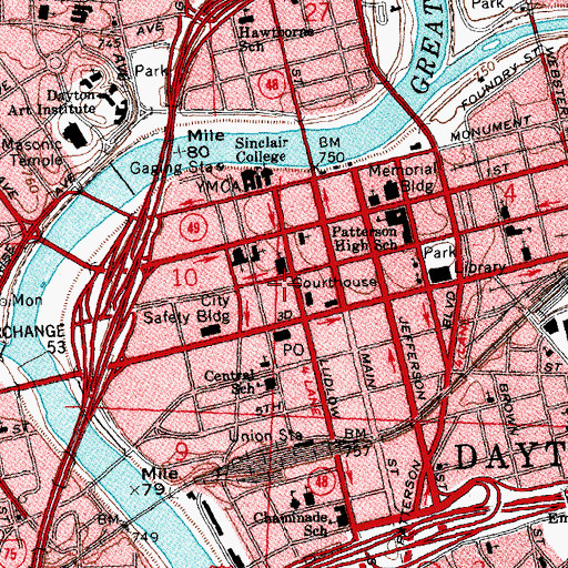 Topographic Map of Liberty Tower, OH