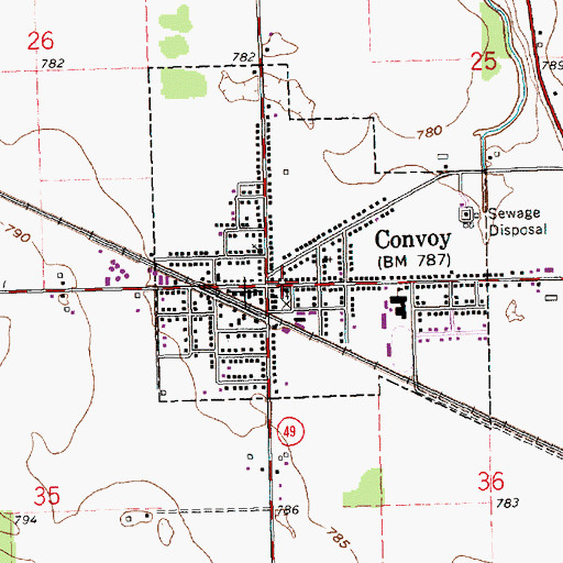 Topographic Map of Brumback Library Convoy Branch, OH