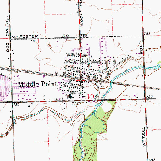 Topographic Map of Brumback Library Middle Point Branch, OH
