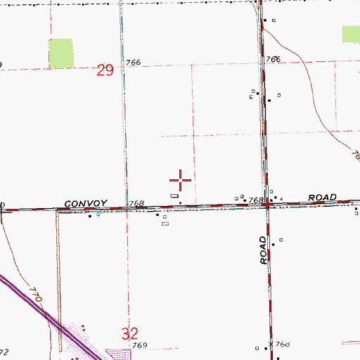 Topographic Map of Marcarl Farms, OH