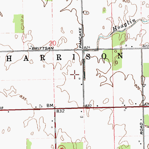 Topographic Map of Triple L Farms, OH