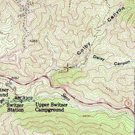 Topographic Map of Daisy Canyon, CA