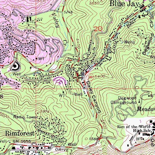 Topographic Map of Daley Canyon, CA