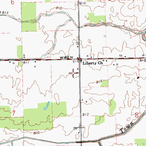 Topographic Map of Darn - Dom Farms, OH