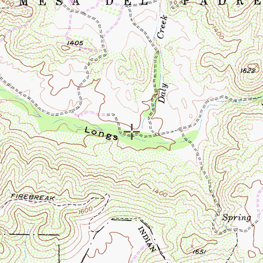 Topographic Map of Daly Creek, CA