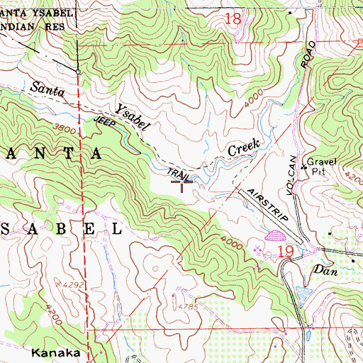 Topographic Map of Dan Price Creek, CA