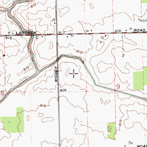 Topographic Map of Gina Dairy, OH