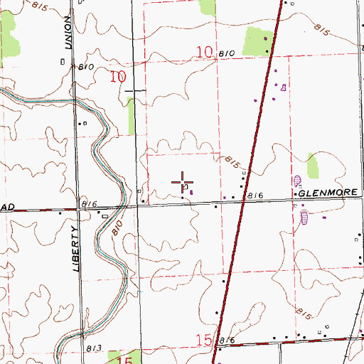 Topographic Map of Matthews Farms, OH