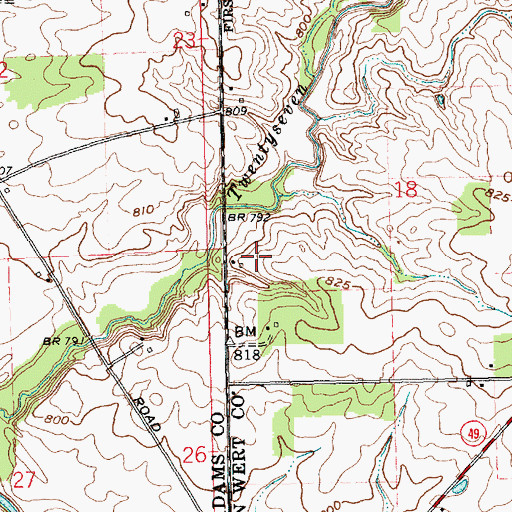 Topographic Map of Burkhart Farm, OH