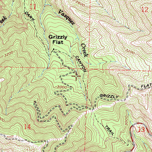 Topographic Map of Dark Canyon Trail, CA