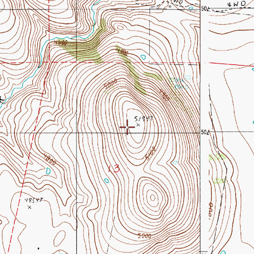 Topographic Map of Findley Butte, OR
