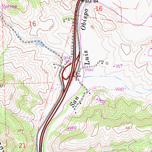 Topographic Map of Davenport Creek, CA