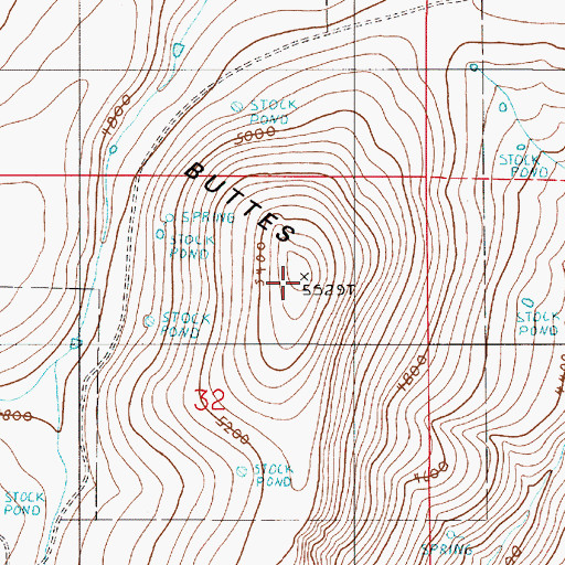 Topographic Map of Harsin Butte, OR