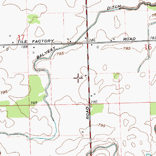 Topographic Map of Bebout Farms, OH