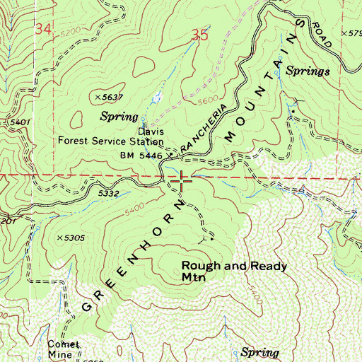 Topographic Map of Davis Campground, CA
