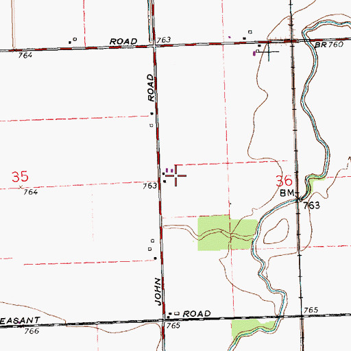 Topographic Map of C B J Farms, OH