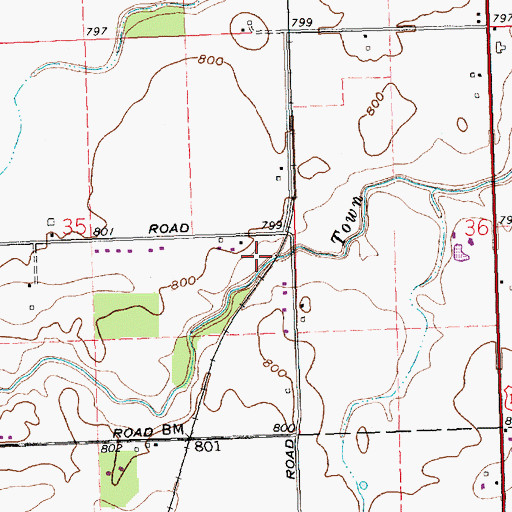 Topographic Map of Cedar Front Farms, OH