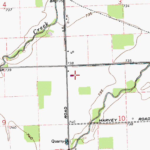 Topographic Map of K C Farms, OH