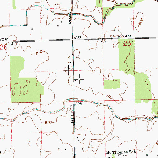 Topographic Map of Kiehl Farms, OH