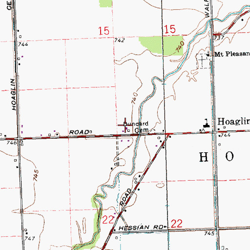 Topographic Map of Schaffner Farms, OH