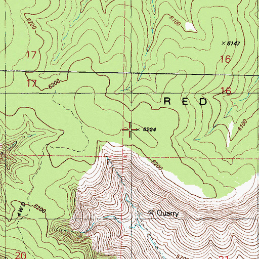 Topographic Map of Red Mesa, AZ