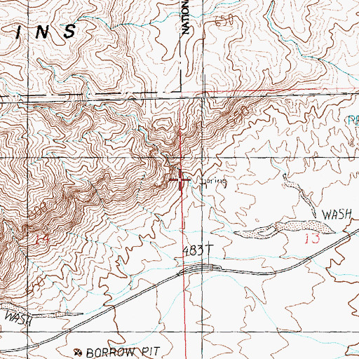 Topographic Map of Corral Spring, NV